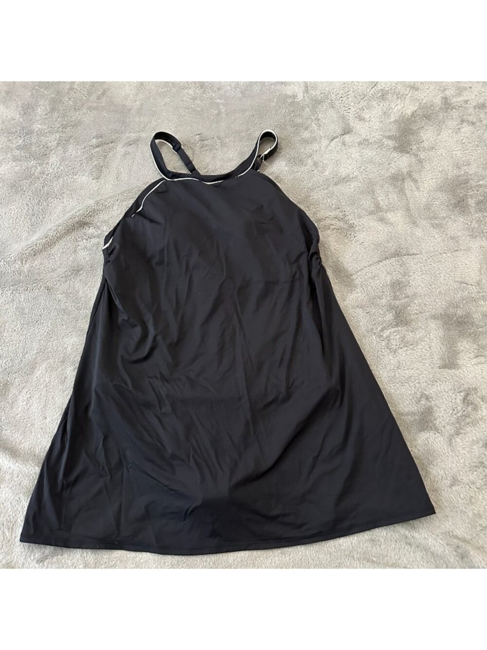Lands' End Black Swim Dress Swimsuit One Piece Women's size 14